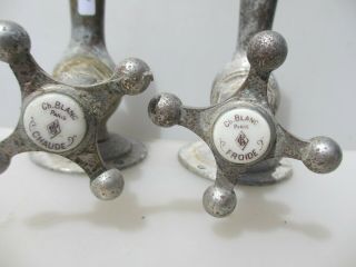 French Antique Chromed Brass Taps Sink Basin Vintage Old Nickel Paris 9