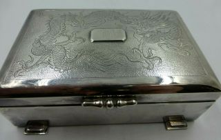 Unusual Chinese Silver Box Sammy Hong Kong C1900 - 1920