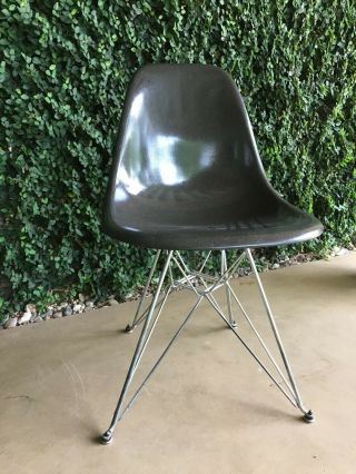 Vintage Charles,  Ray Eames Dsr Herman Miller Gray Plastic Side Chair Wire Base