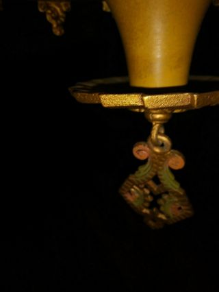 RARE Beardslee Antique Art Deco 5 Slip Shade Chandelier Williamson Rosette Lamp 6