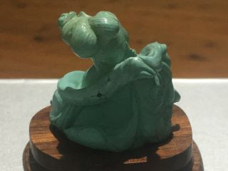 Antique Chinese Carved Natural Turquoise Figure Statue 8