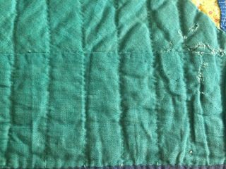 Antique Quilt Hand Stitched Early 1900 ' s Tiny Stitches Pretty Old Fabrics 12