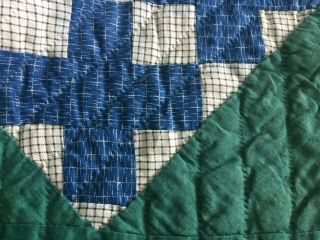 Antique Quilt Hand Stitched Early 1900 ' s Tiny Stitches Pretty Old Fabrics 5