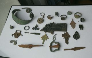 Ancient Viking.  Whole And Broken Crosses,  Rings,  Buckles And Amulets 5 - 15 Ad