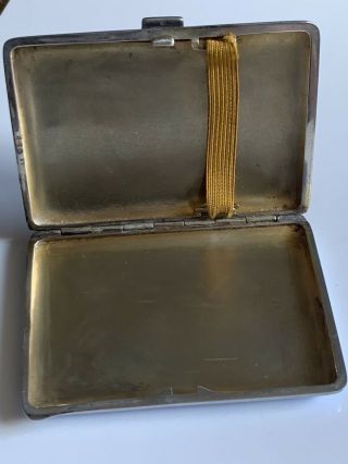 Art Deco Solid Silver & Guilloche Enamel Cigarette/Card Case London 1929 95.  8g 5
