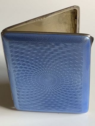 Art Deco Solid Silver & Guilloche Enamel Cigarette/Card Case London 1929 95.  8g 8