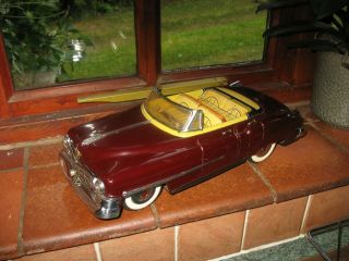 Rare Electro mobile 1950 Cadillac BIG Japan Tin Car Nomura battery TINPLATE TOY 2