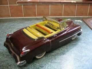 Rare Electro mobile 1950 Cadillac BIG Japan Tin Car Nomura battery TINPLATE TOY 4
