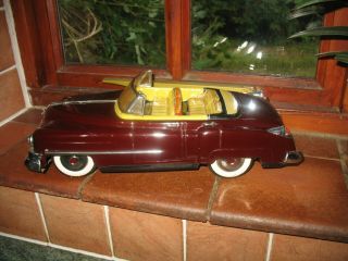 Rare Electro mobile 1950 Cadillac BIG Japan Tin Car Nomura battery TINPLATE TOY 5