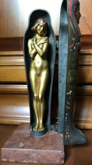Antique Austrian Vienn Franz Xavier Bergman Bronze Figurine La Momie