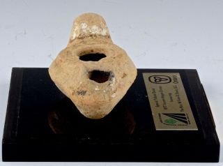 RARE AUTHENTIC ANCIENT 330 - 640 CE BYZANTINE PERIOD POTTERY OIL LAMP w 1977 PROV 5