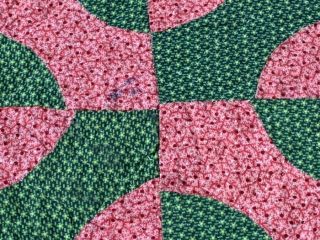 Country PA c 1890 - 1900 Hearts & Gizzards QUILT Antique Green Pink 10