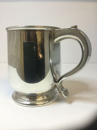 Heavy ELKINGTON & CO SOLID SILVER PINT MUG TANKARD - 1970 - Sheffield - 280g 12