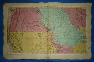 Vintage 1844 Nebraska California Oregon Texas Territory Map Old Antique
