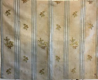 Rare 18th C.  French Silk Liserie Striped Woven Fabric (2747)