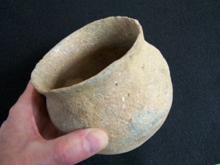 SOLID AUTHENTIC CA 1250 - 1450 AD ILLINOIS MISSISSIPPIAN POTTERY JAR 4