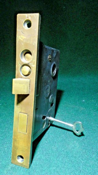 Penn 5561 Push Button Brass Entry Mortise Lock W/key 7 " Faceplate (11540 - 1)
