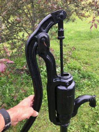 Antique Large Black Myers Hand Garden Water Pump 6
