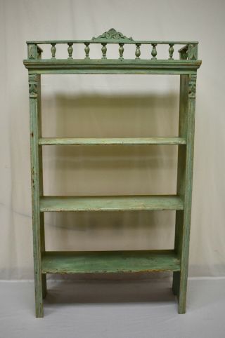 Antique Painted Pine Utility Shelf Or Bookshelf