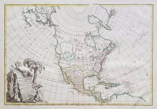 Antique Map Of North America Dated 1762 By Janvier (sea Of The West)