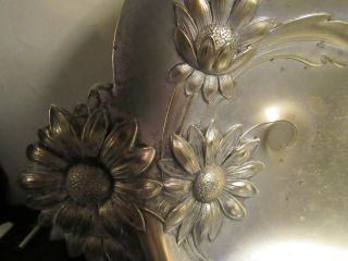 LARGE ANTIQUE ART NOUVEAU WMF FOOTED silver - plated TrayBOWL German Austrian 14 