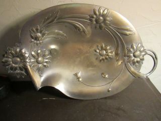 Large Antique Art Nouveau Wmf Footed Silver - Plated Traybowl German Austrian 14 "
