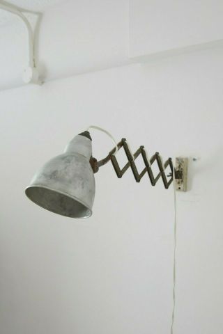 Vintage Industrial Scissor Lamp 20th Century Extending Wall Lamp