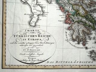 GREECE TURKISH EMPIRE TURKEY BULGARIA ROMANIA,  Gaspari antique map 1807 2