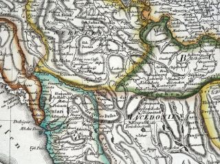 GREECE TURKISH EMPIRE TURKEY BULGARIA ROMANIA,  Gaspari antique map 1807 5