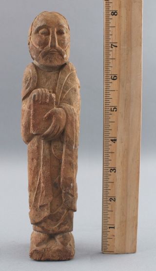 Ancient Medieval 11thc French Romanesque Christian Saint Peter Limestone Carving