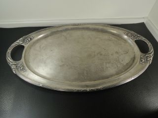 Art Nouveau Austria Secessionist Silver Plate Serving Tray Salver Wmf Era