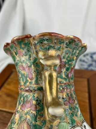 Large Impressive 20th Old Chinese Hand painted famille rose vase - 25cm 12