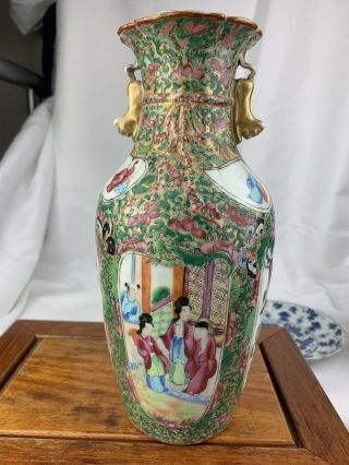 Large Impressive 20th Old Chinese Hand painted famille rose vase - 25cm 3