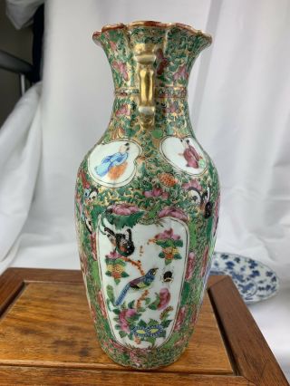 Large Impressive 20th Old Chinese Hand painted famille rose vase - 25cm 4