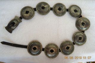 Later First Phase Native American Navajo Silver Concho Belt
