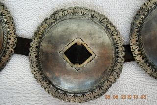 Later First Phase Native American Navajo Silver Concho Belt 3