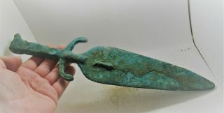 Ancient Luristan Bronze Battle Object Ram Head Pommel