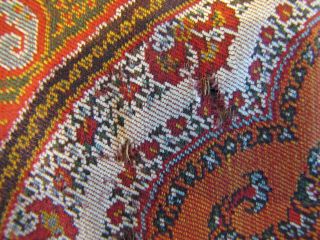 Victorian Kashmir Paisley Wool Piano Shawl Woven mid - late 19th C.  10 Plus Feet 9