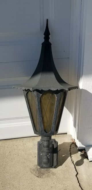 5 Large Vintage Witches Hat Torch Outdoor Lights Sconce Cast Aluminum 35 "