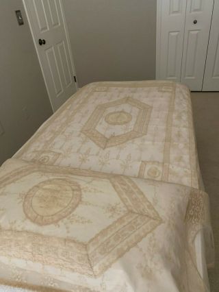 Exceptional Antique Lace Single Bedspread 5