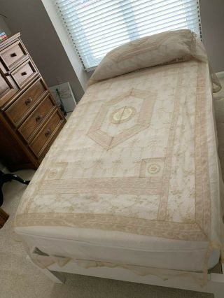 Exceptional Antique Lace Single Bedspread 6