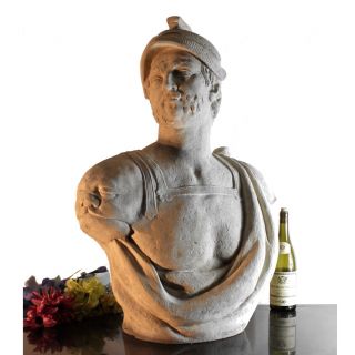 Mars Roman Bust Sculpture Faux Marble Statue God Of War And Guardian Of Rome