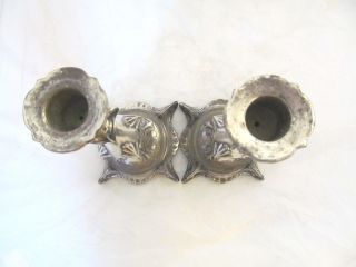 Antique collectible art nouveau judaica Warsaw Fraget silver plate candlesticks 12