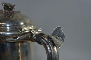 M F HAMILTON & SONS PHILADELPHIA VICTORIAN STERLING SILVER COFFEE POT BUTTERFLY 3