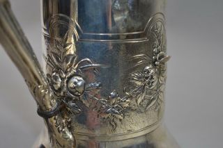 M F HAMILTON & SONS PHILADELPHIA VICTORIAN STERLING SILVER COFFEE POT BUTTERFLY 5