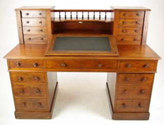 Dickens Desk,  Antique Walnut Desk,  Slant Front Desk,  England 1880,  B1241