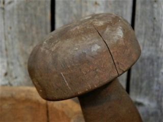 Huge AAFA Early Antique Primitive Wood Mortar & Pestle 1800 ' s Apothecary Pantry 4