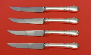 Modern Victorian By Lunt Sterling Silver Steak Knife Set 4pc Hhws Custom 8 1/2 "