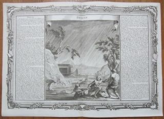 Mornas Atlas Large Decorative Engraving Great Flood - 1762
