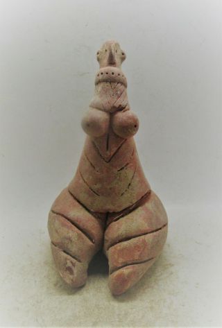 Finest Circa 6000bce Ancient Tel Halaf Terracotta Fertility Figure
